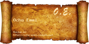 Ochs Emmi névjegykártya